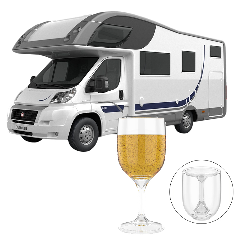 Wine & Beer Guayaquil - Tragbarer Weinglas-Becher für Wohnmobile, zusammenklappbar, unzerbrechlich,