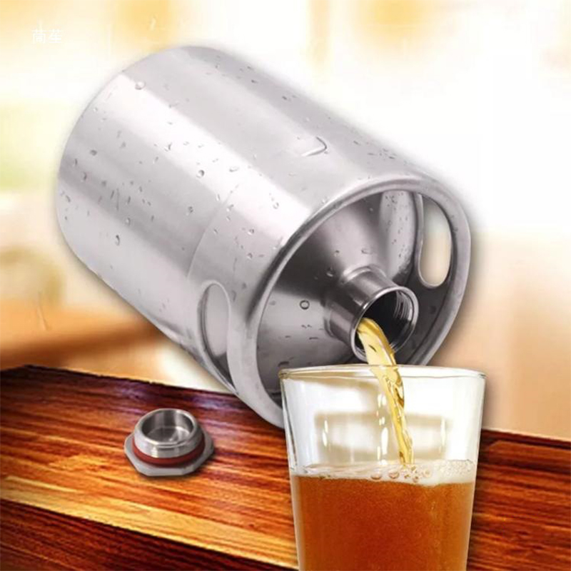 Wine Draft Beer - 5L Edelstahl Mini-Bierfass, tragbarer Heimbrau-Bierbehälter, vakuumisolierter