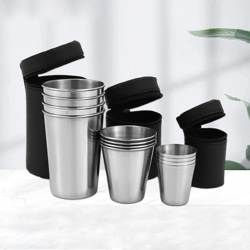4 Stück Outdoor-Reise-Edelstah – Whisky Beer And Wine Bewertung und Preis